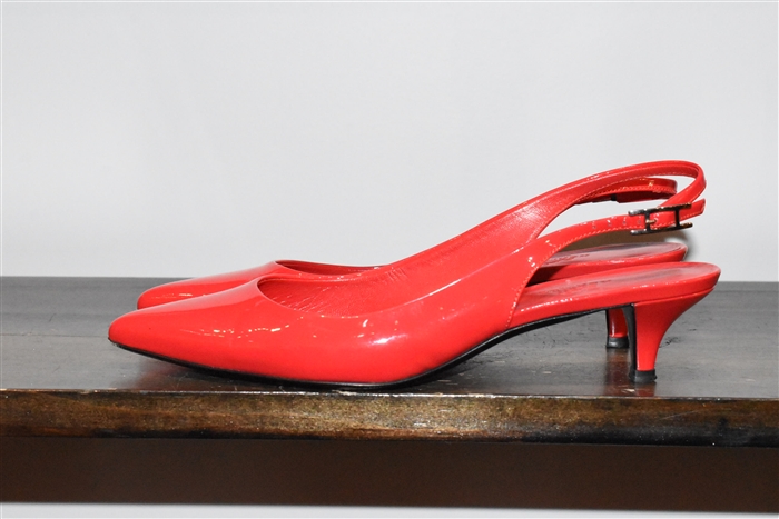 Red Patent Hermes Sling-Back, size 6
