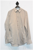 Brown Stripe John Varvatos Button Shirt, size L
