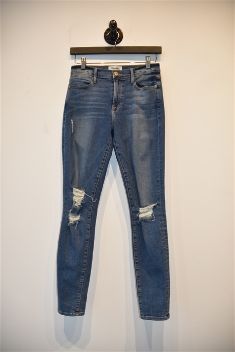 Faded Denim Frame Skinny Jean, size 27
