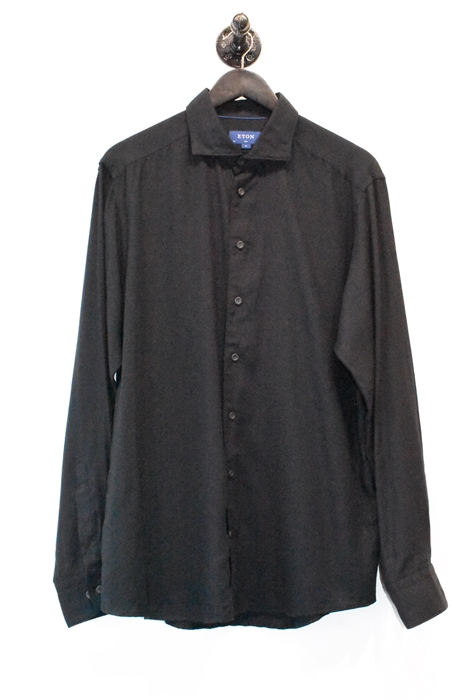 Basic Black Eton Button Shirt, size XL
