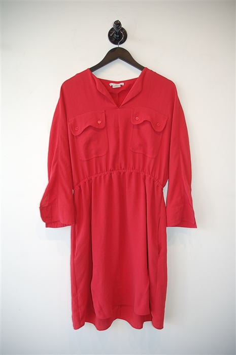 Coral Red Carven Shirt Dress, size 10