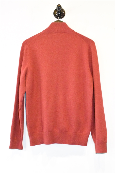 Brick Red Brunello Cucinelli Zippered Sweater, size S