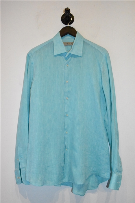 Bright Cyan Etro Button Shirt, size L