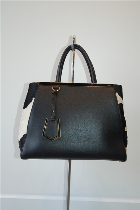 Black & White Fendi Handbag, size L