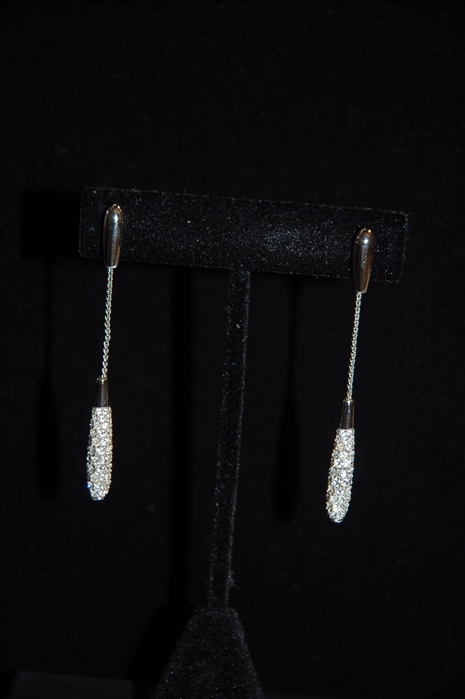 Rhodium Swarovski Earrings, size O/S