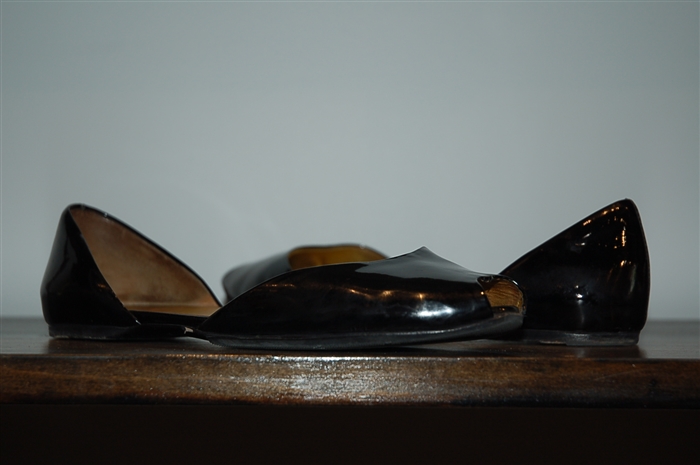 Black Patent Prada Flats, size 8