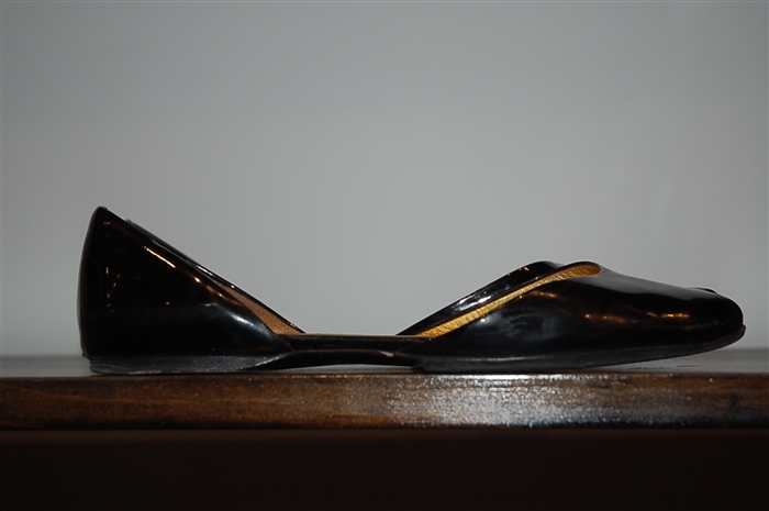 Black Patent Prada Flats, size 8