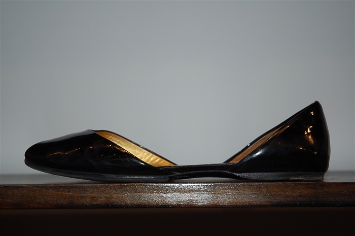 Black Patent Prada Flats, size 8