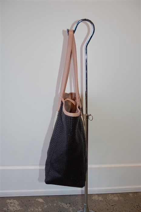 Colour Blocked Pink Tartan Tote, size M