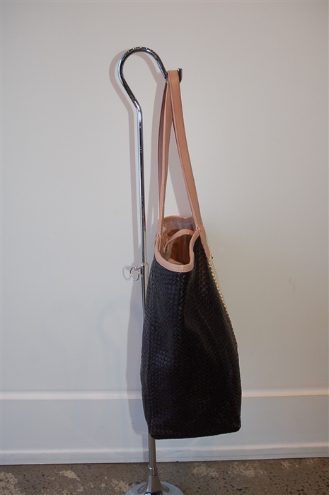 Colour Blocked Pink Tartan Tote, size M