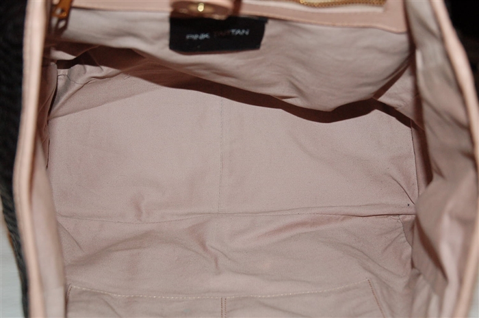Colour Blocked Pink Tartan Tote, size M