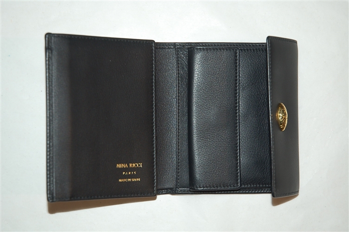 Black Leather Nina Ricci Wallet, size M