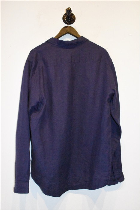 Dark Plum Orlebar Brown Pullover Shirt, size L