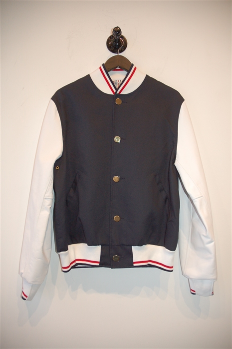 Navy & White Thom Browne Bomber Jacket, size M