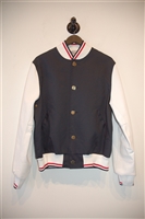 Navy & White Thom Browne Bomber Jacket, size M