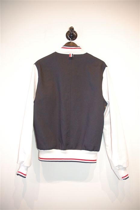 Navy & White Thom Browne Bomber Jacket, size M
