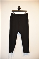 Basic Black Nili Lotan Drop-Crotch Trousers, size 4
