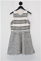 White Stripe 3.1 Phillip Lim A-Line Dress, size 8