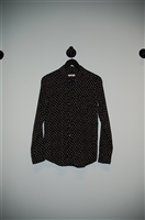 Black & Cream Equipment Button Shirt, size S