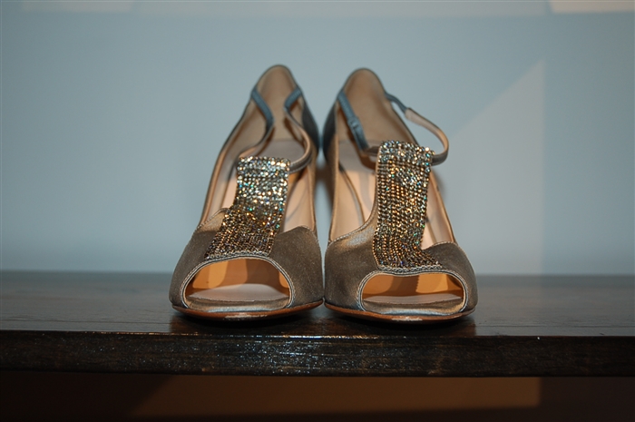 Powder Blue Escada Open-Toe Heels, size 8