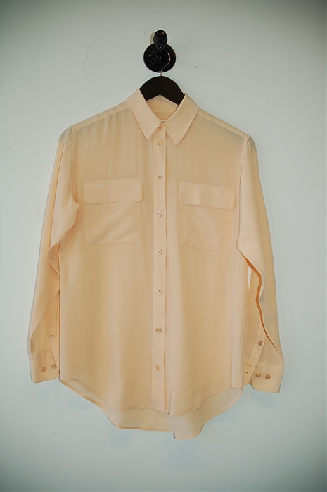 Pale Peach Equipment Silk Shirt, size XS