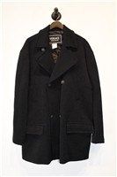 Shiny Black Versace Jeans Couture Coat, size L