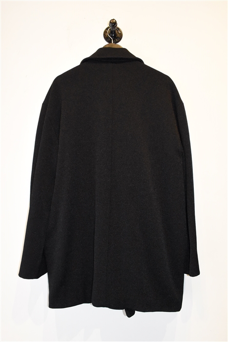 Shiny Black Versace Jeans Couture Coat, size L