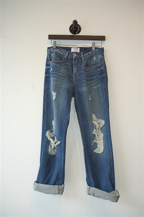 Faded Denim Frame Straight Leg Jean, size 26