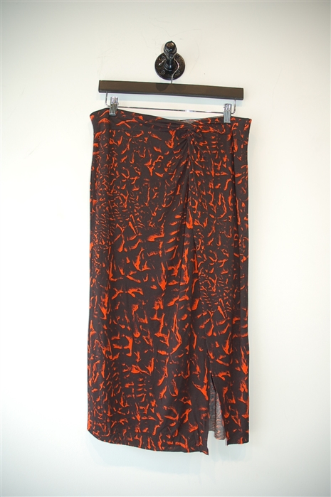 Black & Orange Helmut Lang Faux Wrap Skirt, size L