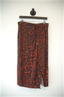 Black & Orange Helmut Lang Faux Wrap Skirt, size L