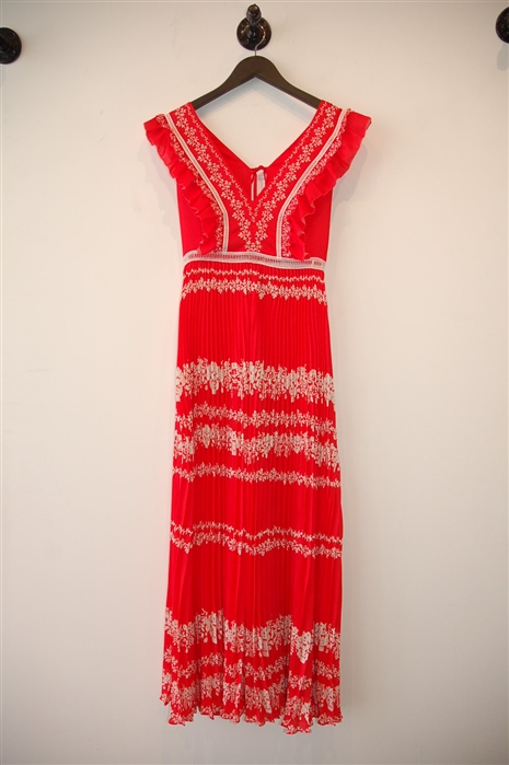 Red & White Self Portrait A-Line Dress, size 4