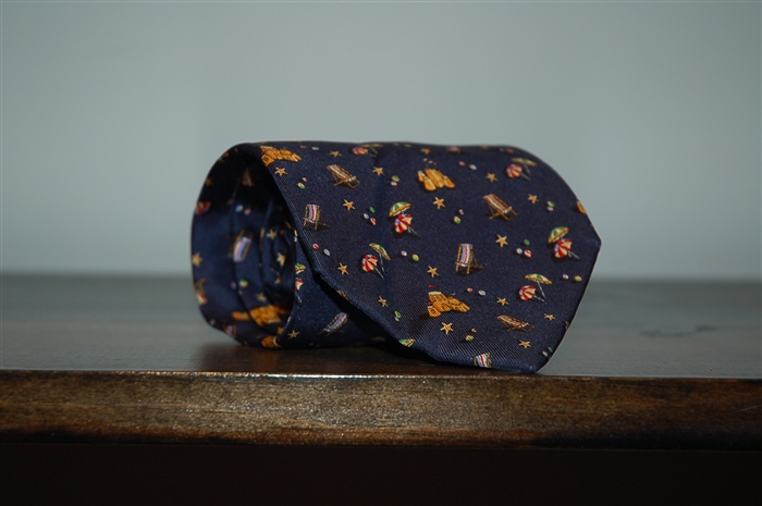 Navy Salvatore Ferragamo Tie, size O/S