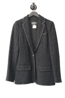 Basic Black Chanel Tweed Jacket, size 8