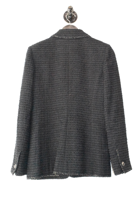 Basic Black Chanel Tweed Jacket, size 8
