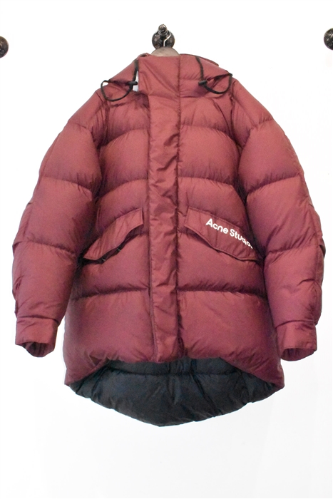 Burgundy Acne Studios Puffer Coat, size XL