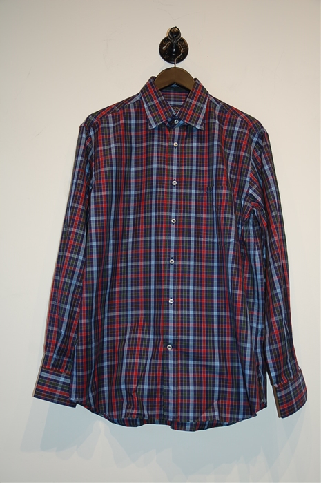 Plaid Paul & Shark Button Shirt, size L