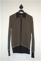 Black & Cream Versace Jeans Couture Zippered Sweater, size XL