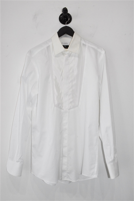 Bright White Versace Collection Button Shirt, size M