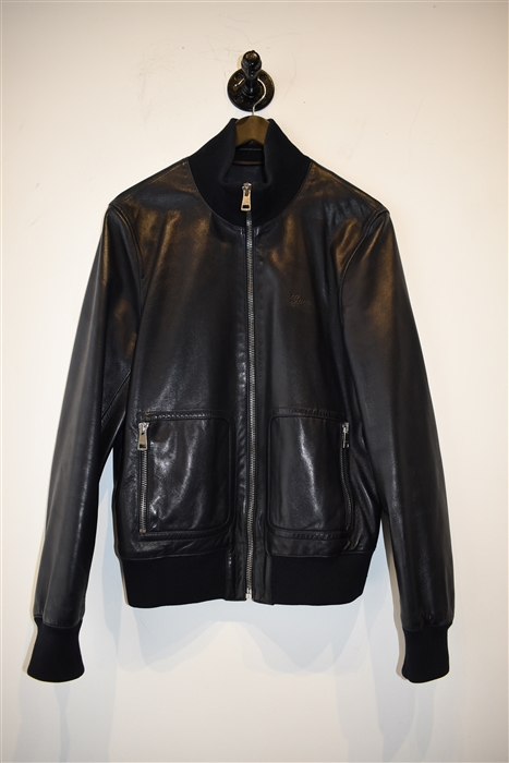 Navy Gucci Leather Jacket, size M