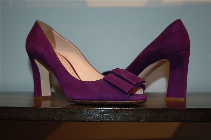 Midnight Purple Miu Miu Open-Toe Heels, size 8
