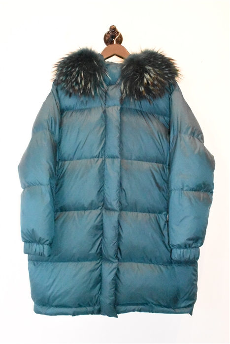 Dark Teal Seventy Puffer Coat, size 6