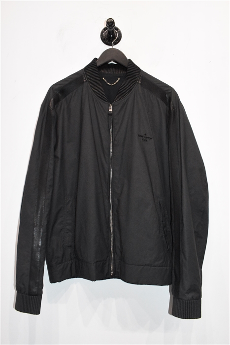 Basic Black Louis Vuitton Bomber Jacket, size 2XL
