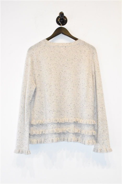 Flecked Gray Cinq a Sept Cashmere Sweater, size M