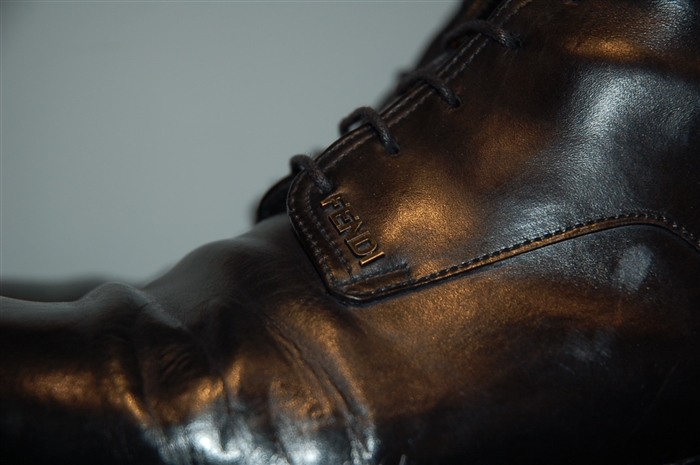 Black Leather Fendi Boots, size 8