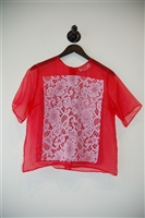 Bright Red MSGM Short-Sleeved Top, size 4