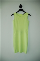 Neon Yellow Pink Tartan Body Con Dress, size S