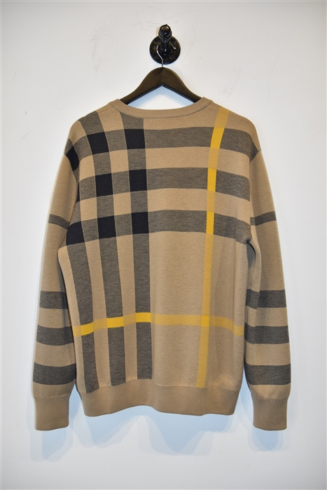 Beige Check Burberry Pullover, size L