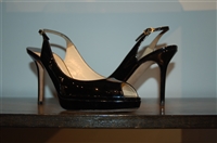 Black Patent Jimmy Choo Peep-Toe, size 9
