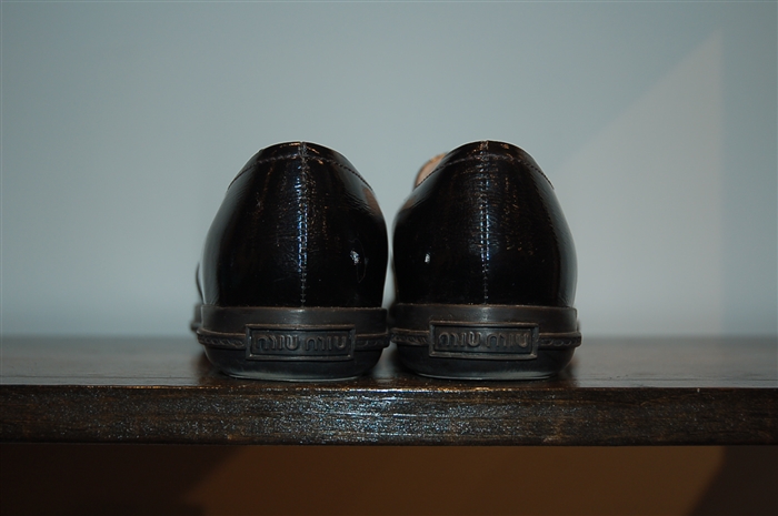 Black Patent Miu Miu Slip-On Sneaker, size 8