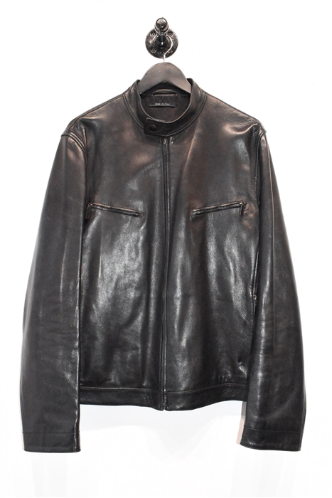 Black Leather Gucci Leather Jacket, size 2XL